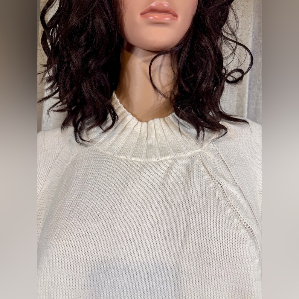 🤍 Carly Blake Ivory 100% Cotton Knit Sweater – Size 3X (Made in USA) - Picture 3 of 6